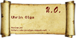 Uhrin Olga névjegykártya