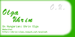 olga uhrin business card